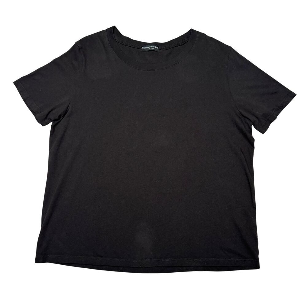 Pool House New York Crop T Shirt Men's XL Silverlake Black Boxy Essential Blank